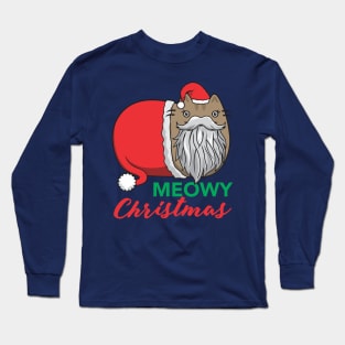 Meowy Christmas fro Santa Cat Long Sleeve T-Shirt